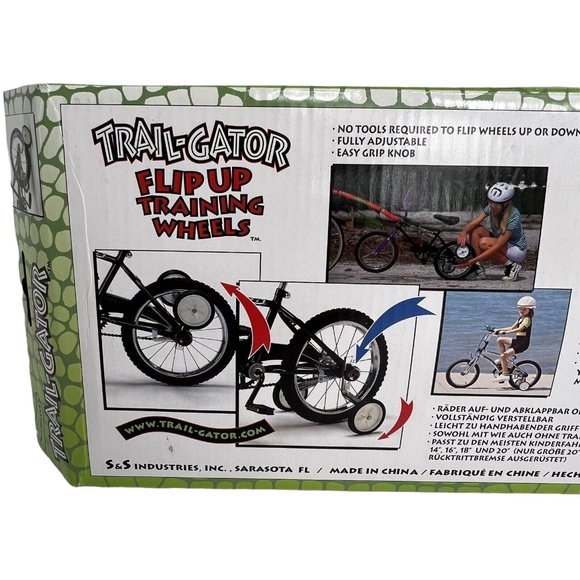 Trail Gator Flip Up Training Wheels Fold Up 12"-20" Black Adjustable Kids Biking - Picture 6 of 12